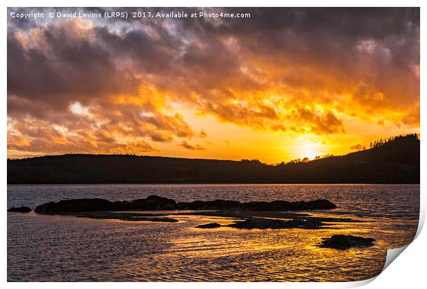 Rockcliffe Bay Sunset Print by David Lewins (LRPS)