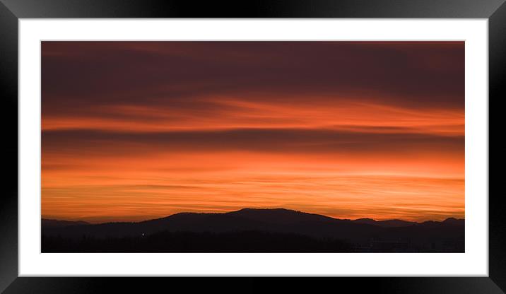 Sunset over Ljubljana suburb Framed Mounted Print by Ian Middleton