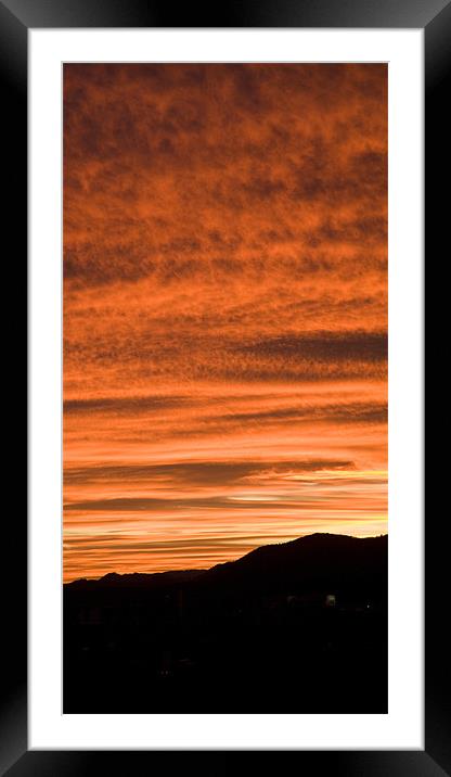 Sunset over suburb of Ljubljana Framed Mounted Print by Ian Middleton