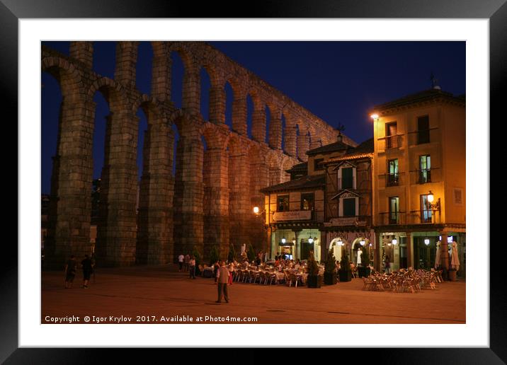 Cafe in Segovia in the evening Framed Mounted Print by Igor Krylov