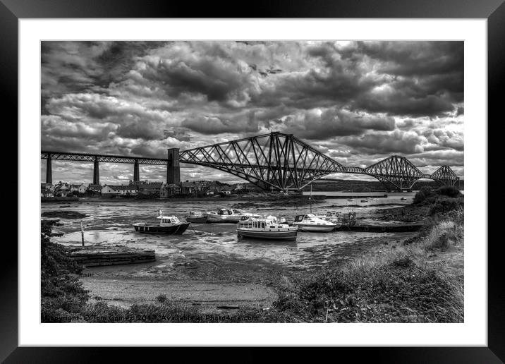 Low Tide in North Queensferry - B&W Framed Mounted Print by Tom Gomez