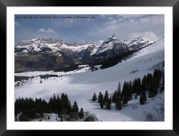 Titlis Mountain Range. Framed Mounted Print by Lilian Marshall