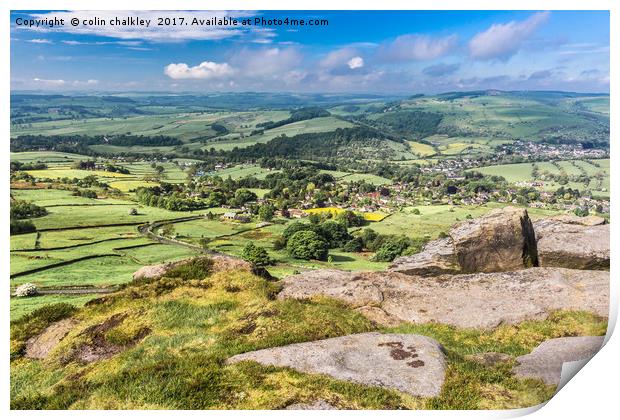 Derbyshire Landscape - Curbar Edge Print by colin chalkley