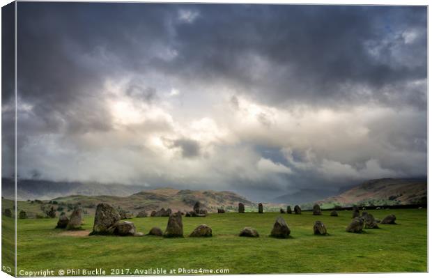 Stormy Castlerigg Stone Circle Canvas Print by Phil Buckle