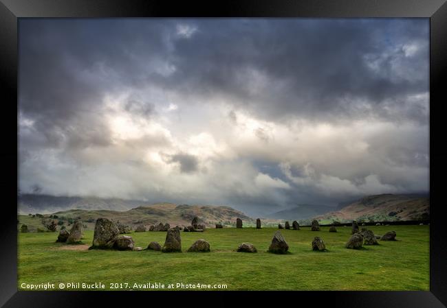 Stormy Castlerigg Stone Circle Framed Print by Phil Buckle