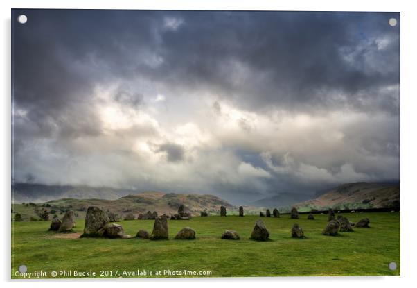 Stormy Castlerigg Stone Circle Acrylic by Phil Buckle