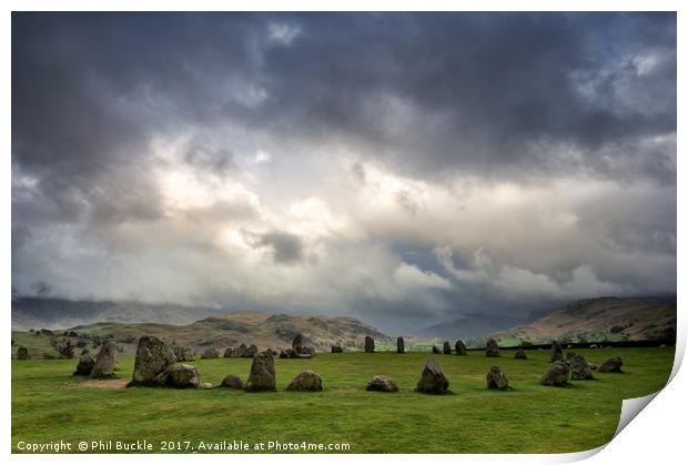 Stormy Castlerigg Stone Circle Print by Phil Buckle