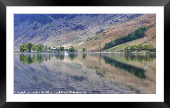 Buttermere Calm reflections Framed Mounted Print by Phil Buckle