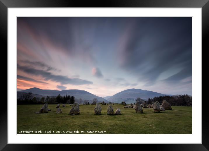 Sunset at Castlerigg Stone Circle Framed Mounted Print by Phil Buckle