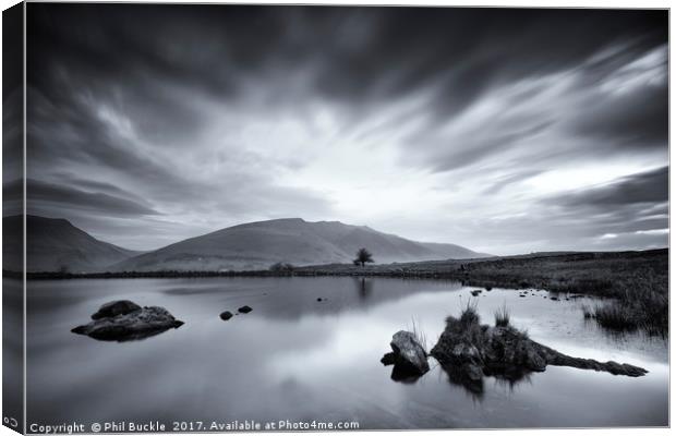 Tewet Tarn Black and White Canvas Print by Phil Buckle
