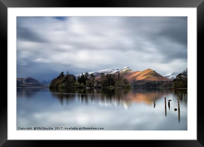 Derwent Isle and Cat Bells Framed Mounted Print by Phil Buckle