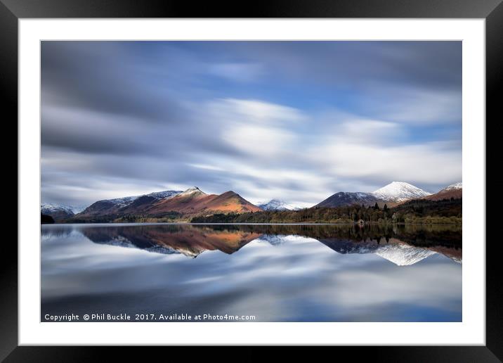 Derwent Water Reflections Framed Mounted Print by Phil Buckle