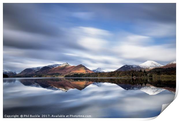 Derwent Water Reflections Print by Phil Buckle