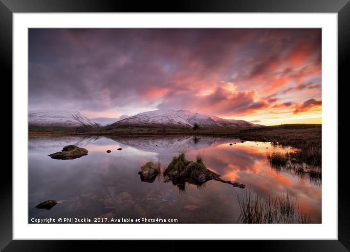 Snow capped Blencathra sunrise Framed Mounted Print by Phil Buckle