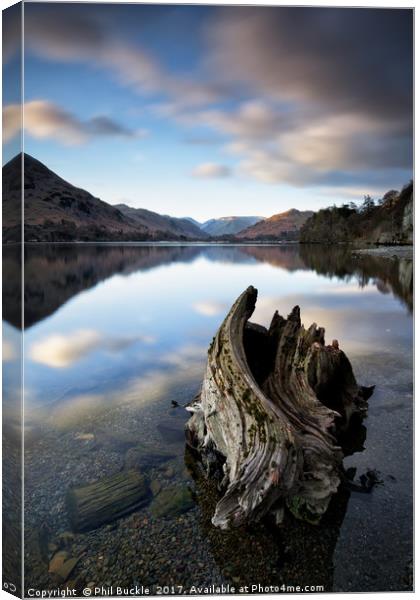 Mossdale Bay Stump Calm Canvas Print by Phil Buckle