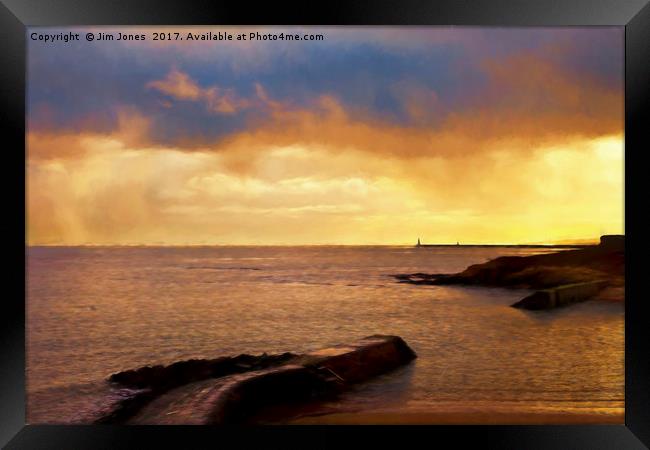 Cullercoats in watercolours Framed Print by Jim Jones