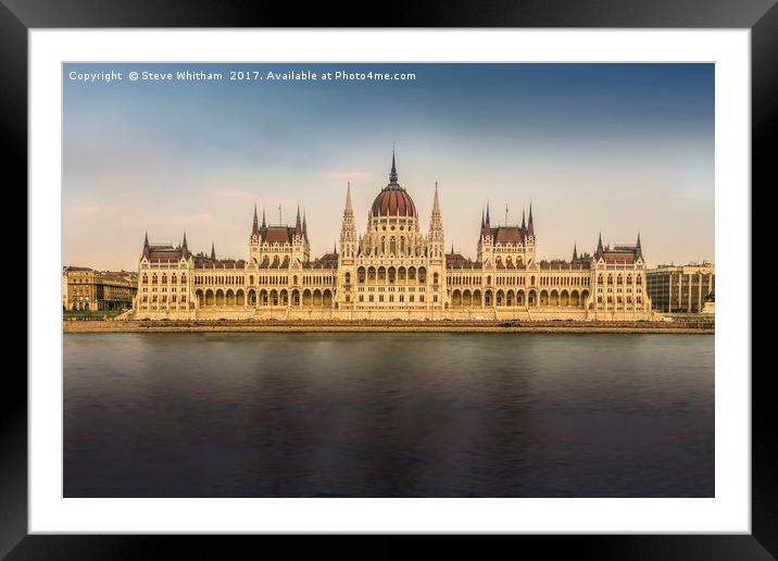 Budapest, Parliament Building. Framed Mounted Print by Steve Whitham