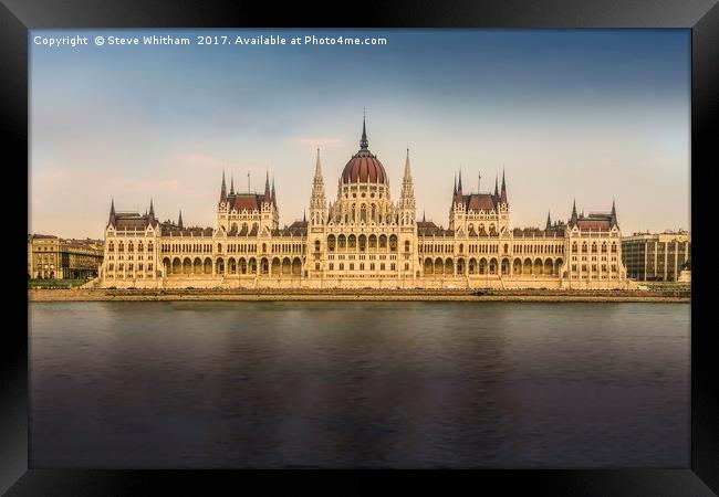 Budapest, Parliament Building. Framed Print by Steve Whitham