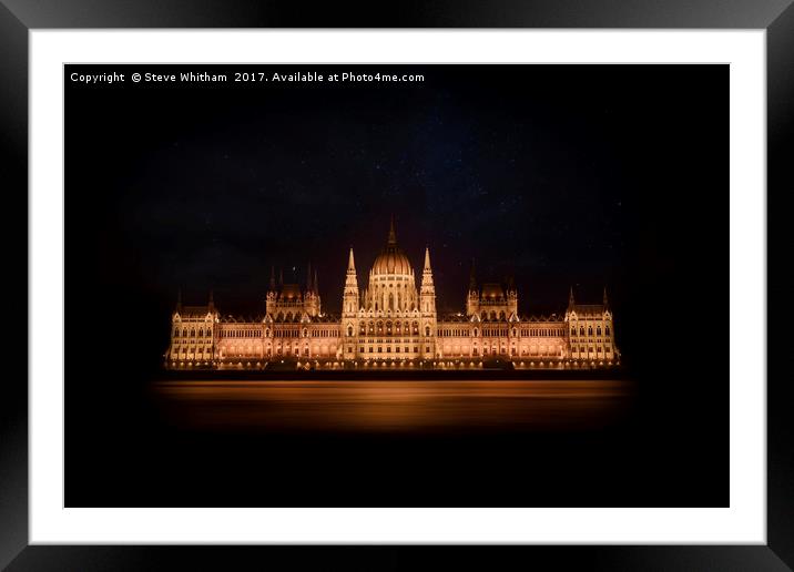 Parliament Building, Budapest. Framed Mounted Print by Steve Whitham