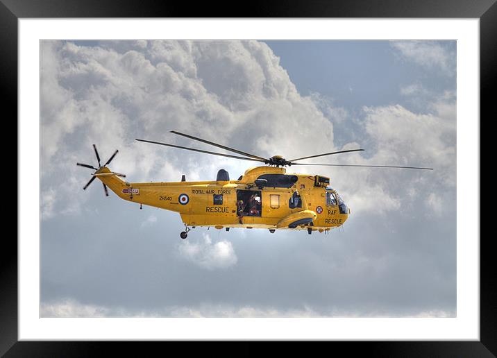 RAF Sea King Helicopter Framed Mounted Print by David French