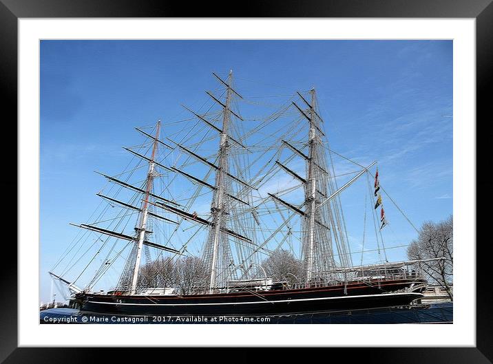 The Cutty sark Framed Mounted Print by Marie Castagnoli