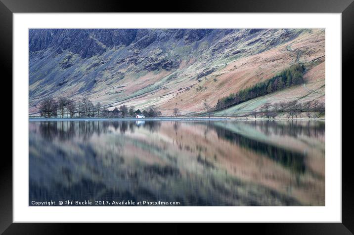 Buttermere Bothy Reflections Framed Mounted Print by Phil Buckle