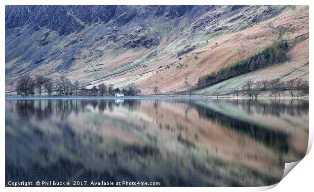 Buttermere Bothy Reflections Print by Phil Buckle