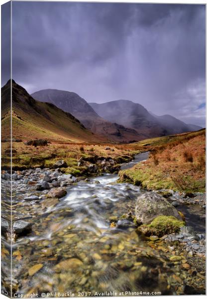 Gatesgarthdale Beck Storm Approaching Canvas Print by Phil Buckle