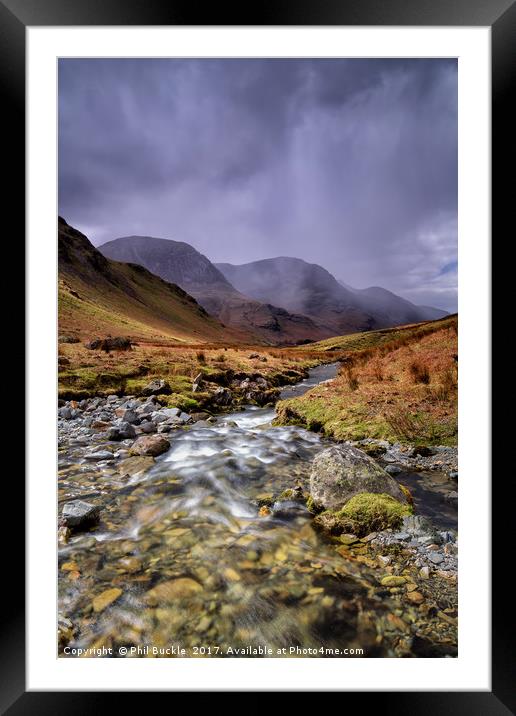 Gatesgarthdale Beck Storm Approaching Framed Mounted Print by Phil Buckle