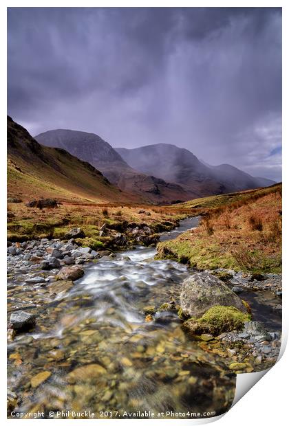 Gatesgarthdale Beck Storm Approaching Print by Phil Buckle