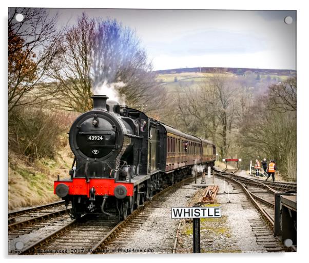 Steam train 43924, WHISTLE Acrylic by Sue Wood