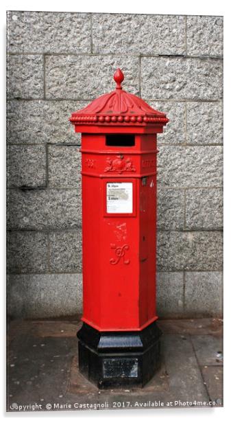 The Victorian Pillar Box Acrylic by Marie Castagnoli