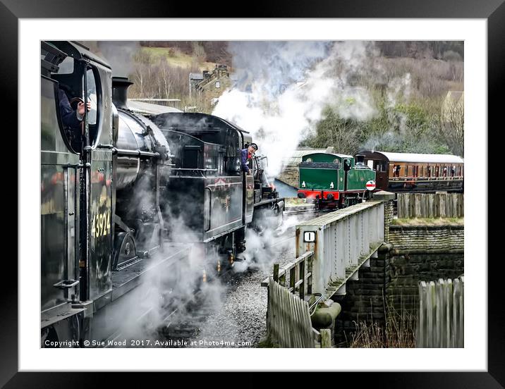 Three steam trains, 43924, 78019 and Nunlow 1704 Framed Mounted Print by Sue Wood