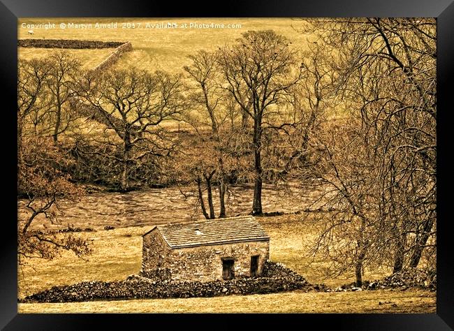 Yorkshire Dales Stone Barn in Wharfdale Framed Print by Martyn Arnold