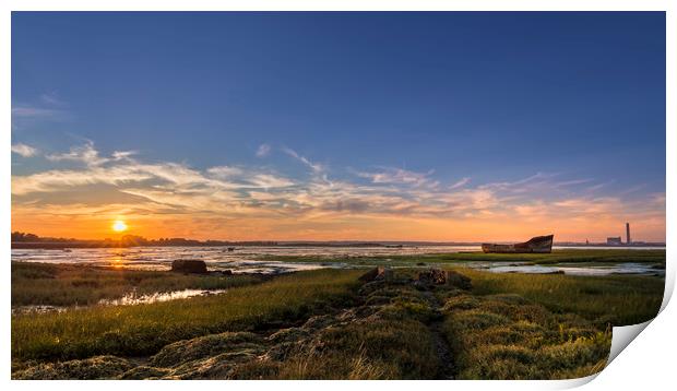 Motney Hill during sunset Print by Kelvin Trundle