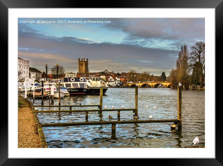 Henley on Thames Riverside Framed Mounted Print by Ian Lewis
