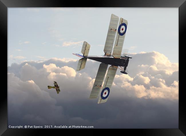 Stalked - SE5 and Albatros Dlll Framed Print by Pat Speirs
