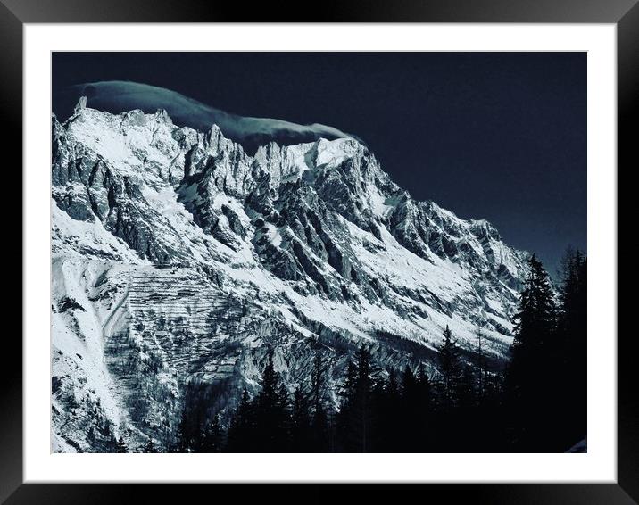 The Grandes Jorasses from Courmayeur Framed Mounted Print by Andy Armitage