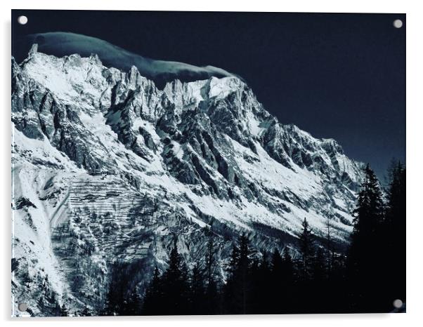 The Grandes Jorasses from Courmayeur Acrylic by Andy Armitage
