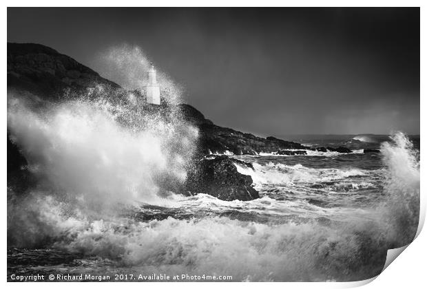 "Storm Doris" Bracelet Bay, Mumbles, Gower. Print by Richard Morgan