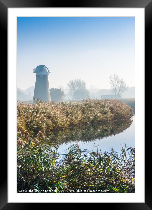 West Somerton Mill Norfolk Framed Mounted Print by Ann Mitchell