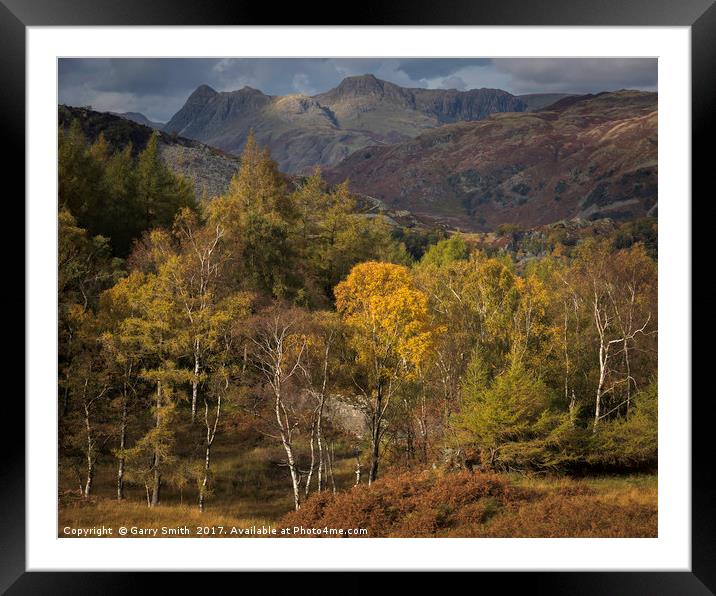 Langdale Pikes from Holme Fell Framed Mounted Print by Garry Smith