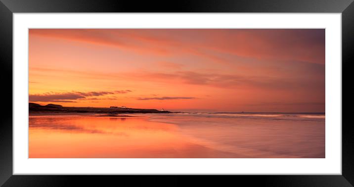 Red sunset -Bamburgh beach Framed Mounted Print by Naylor's Photography