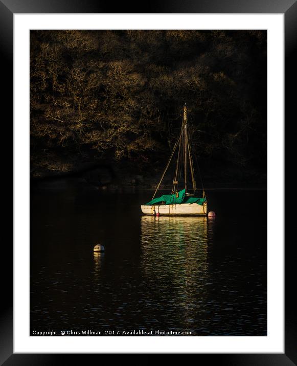 Helford Boat Framed Mounted Print by Chris Willman