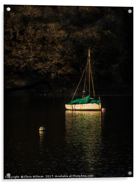 Helford Boat Acrylic by Chris Willman