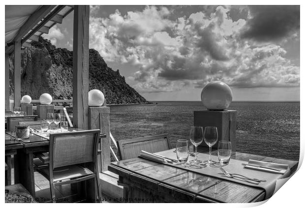 Dining in Paradise - B&W Print by Tom Gomez