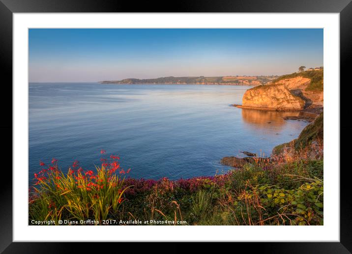 Carlyon Bay Framed Mounted Print by Diane Griffiths