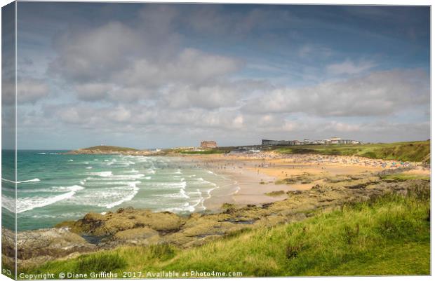 Fistral Beach, Newquay Canvas Print by Diane Griffiths