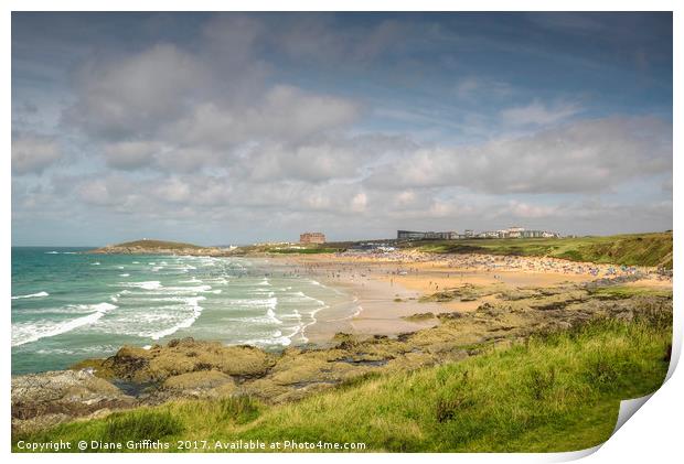 Fistral Beach, Newquay Print by Diane Griffiths