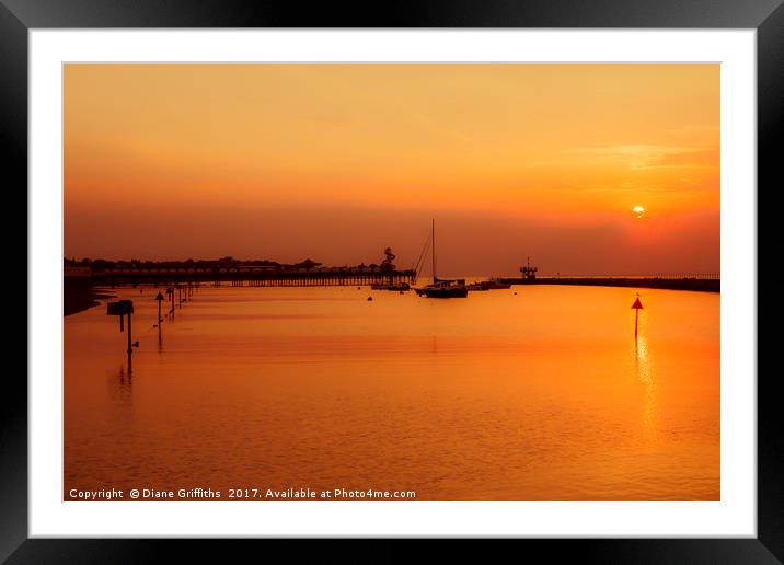 Herne Bay Sunset Framed Mounted Print by Diane Griffiths